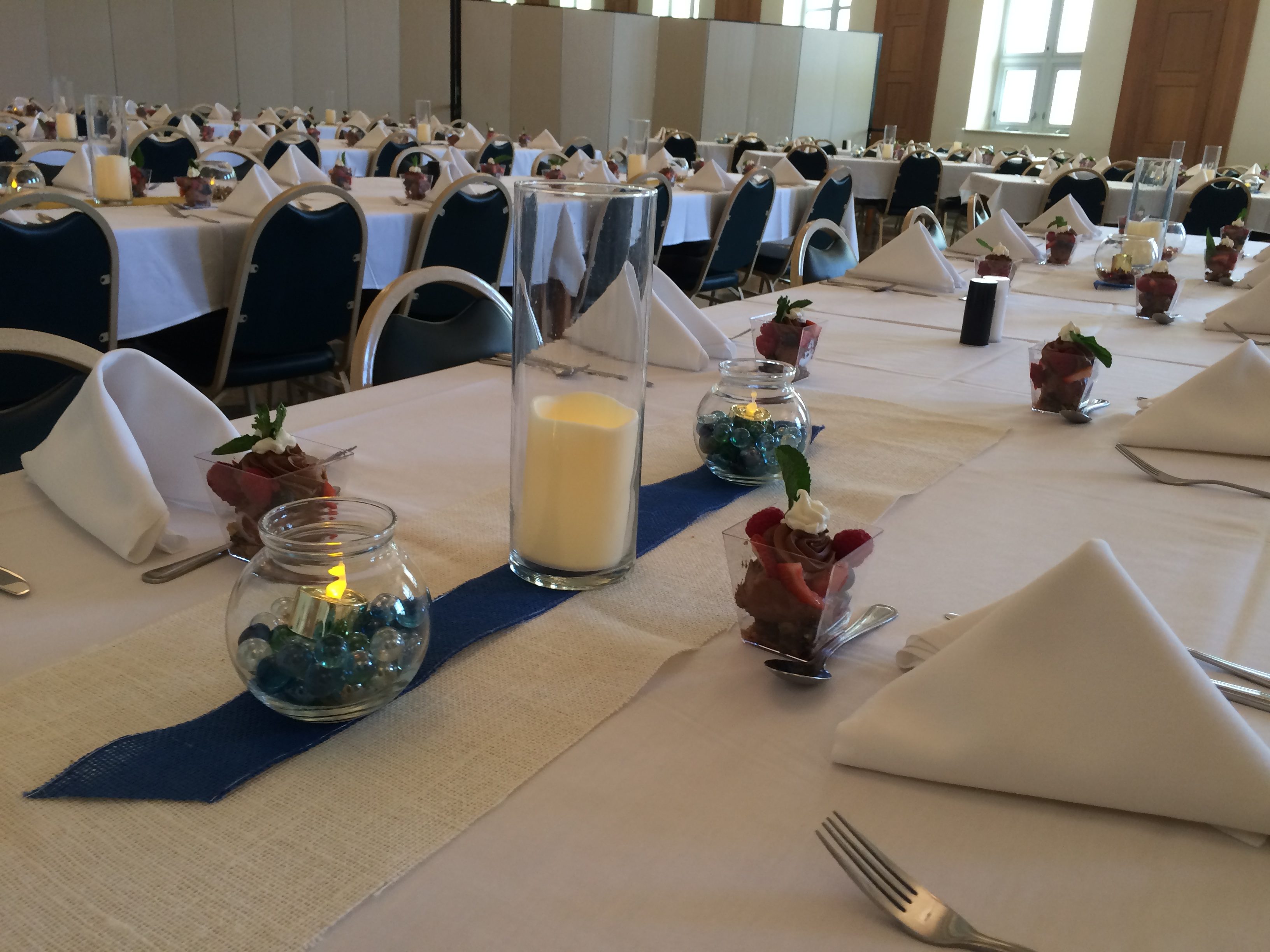 Chocolate mousse berry parfait catered for the La Crosse Diocese