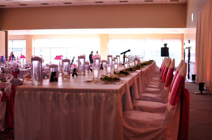 The La Crosse Center Ballroom set up for a wedding reception